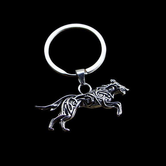 Celtic Knot Fenrir Wolf Key Ring!  Great for Viking Enthusiasts! - Picture 1 of 5